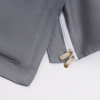 Schiefergraues Satin Bettwäsche-Set – Luxuriöser Komfort für Stilbewusste 3