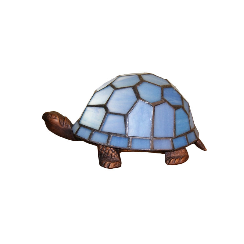 Schildkrötenblaue Glas-Nachttischleuchte – Mediterranes Licht für Ihr Schlafzimmer 1
