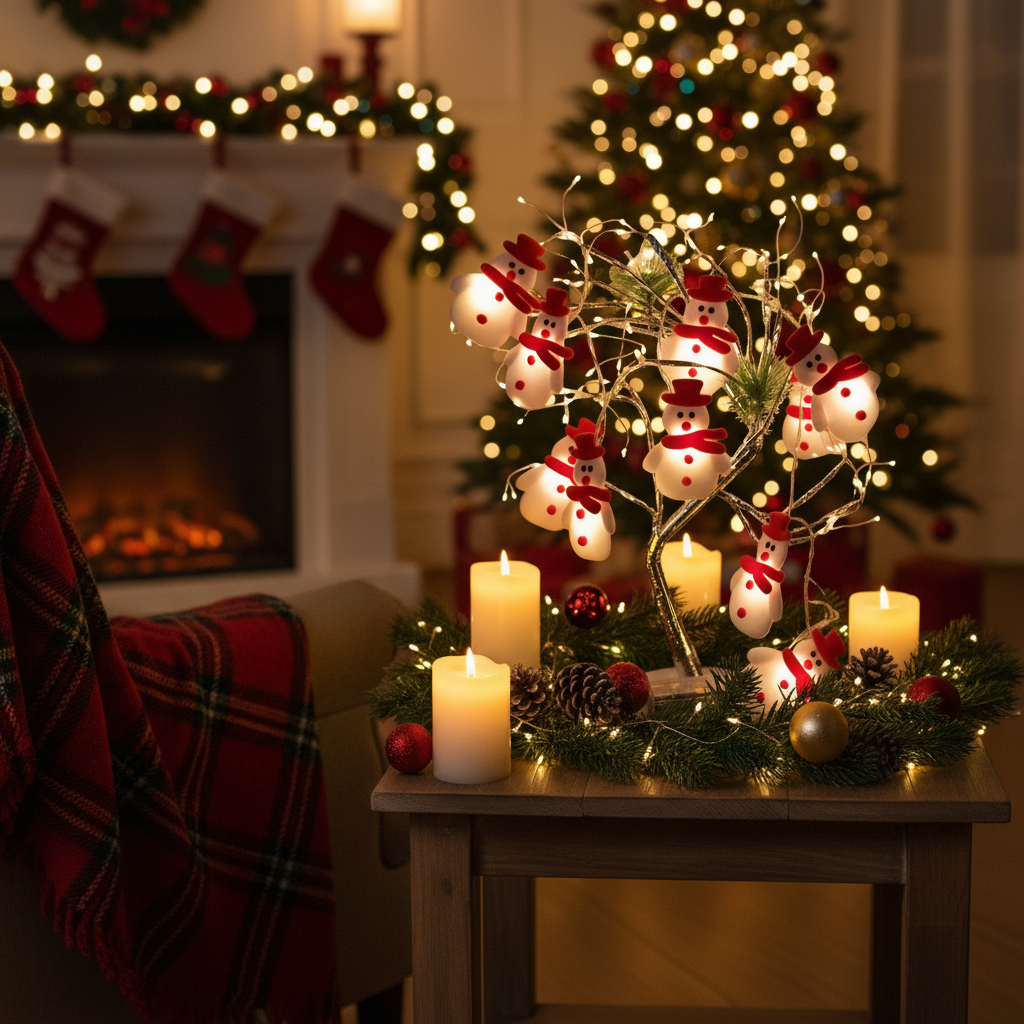 Schneemann LED Lichterkette – Magische Weihnachtsbeleuchtung Für Ihr Zuhause 3