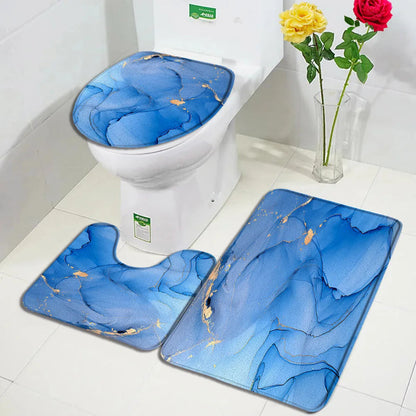 Schwarz-Weißer Marmor Duschvorhang-Set – Elegantes Badezimmer-Dekor für Stil 19