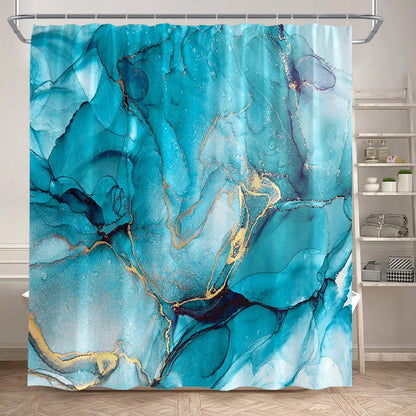 Schwarz-Weißer Marmor Duschvorhang-Set – Elegantes Badezimmer-Dekor für Stil 32