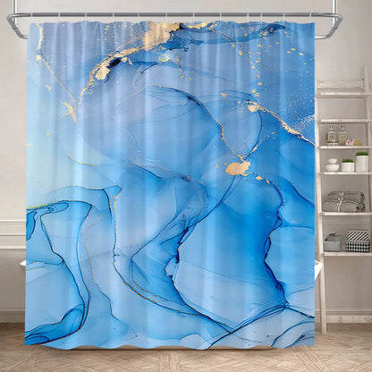 Schwarz-Weißer Marmor Duschvorhang-Set – Elegantes Badezimmer-Dekor für Stil 47