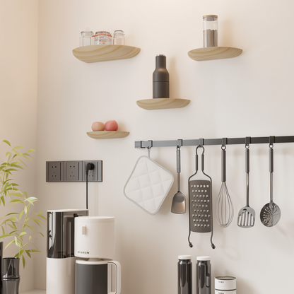 **SemiCirc Regal Holz – Stilvolles Wandregal für Eleganz** 3