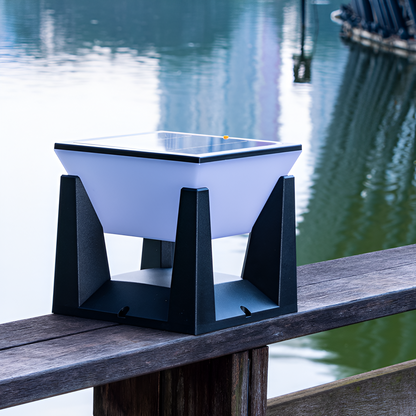 Serelith Solarlampe Schwarz Quadrat – Elegante Gartenbeleuchtung Mit Automatischer Dämmerungserkennung 2