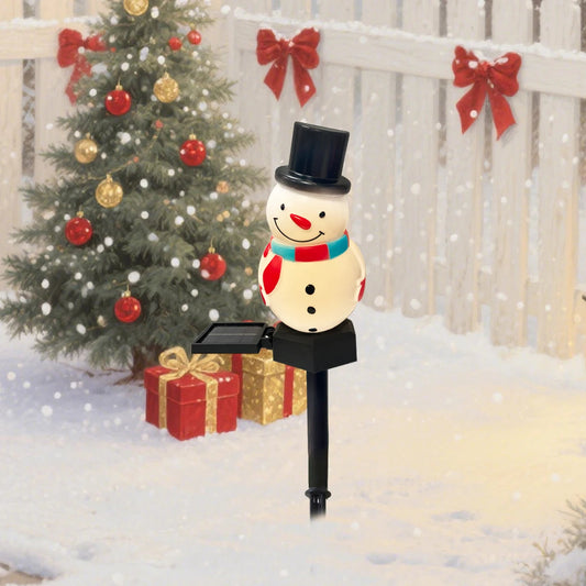 SnowGlow Weihnachts-Schneemann-Solar-LED-Lampe – Festliche Gartenbeleuchtung für Winterabende 0
