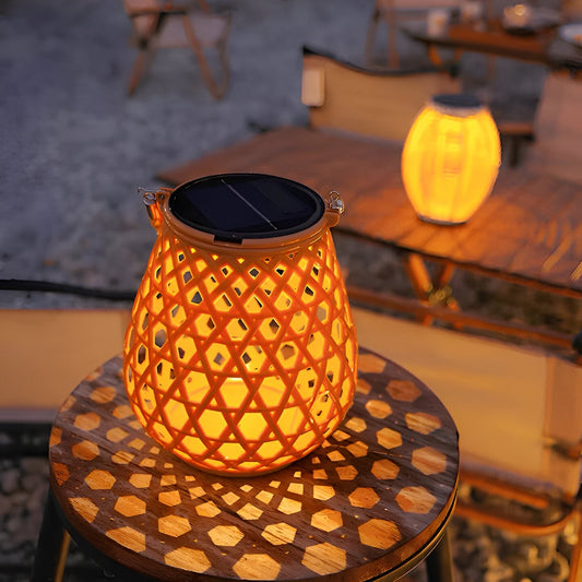 **Solar Gartenlampe Mit Geflochtenem Bambus-Look – Natürliche Atmosphäre Mit Warmem Licht** 0