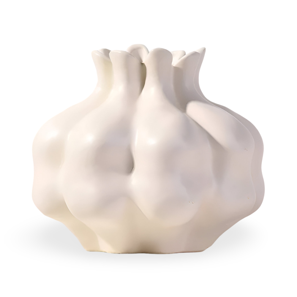 Stilvolle Cremefarbene Granatapfel Vase – Elegante Keramik für Einzigartige Akzente 0