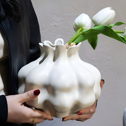 Stilvolle Cremefarbene Granatapfel Vase – Elegante Keramik für Einzigartige Akzente 6