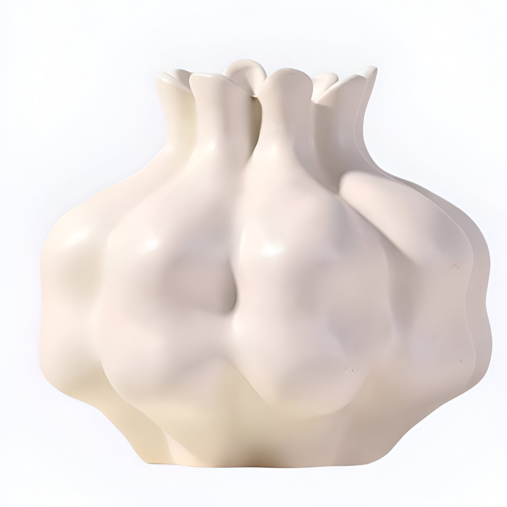 Stilvolle Cremefarbene Granatapfel Vase – Elegante Keramik für Einzigartige Akzente 8