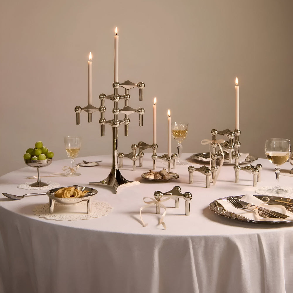 Stylischer Silberner Kerzenhalter aus Metall – Elegante Dekoration für Ihr Zuhause 7