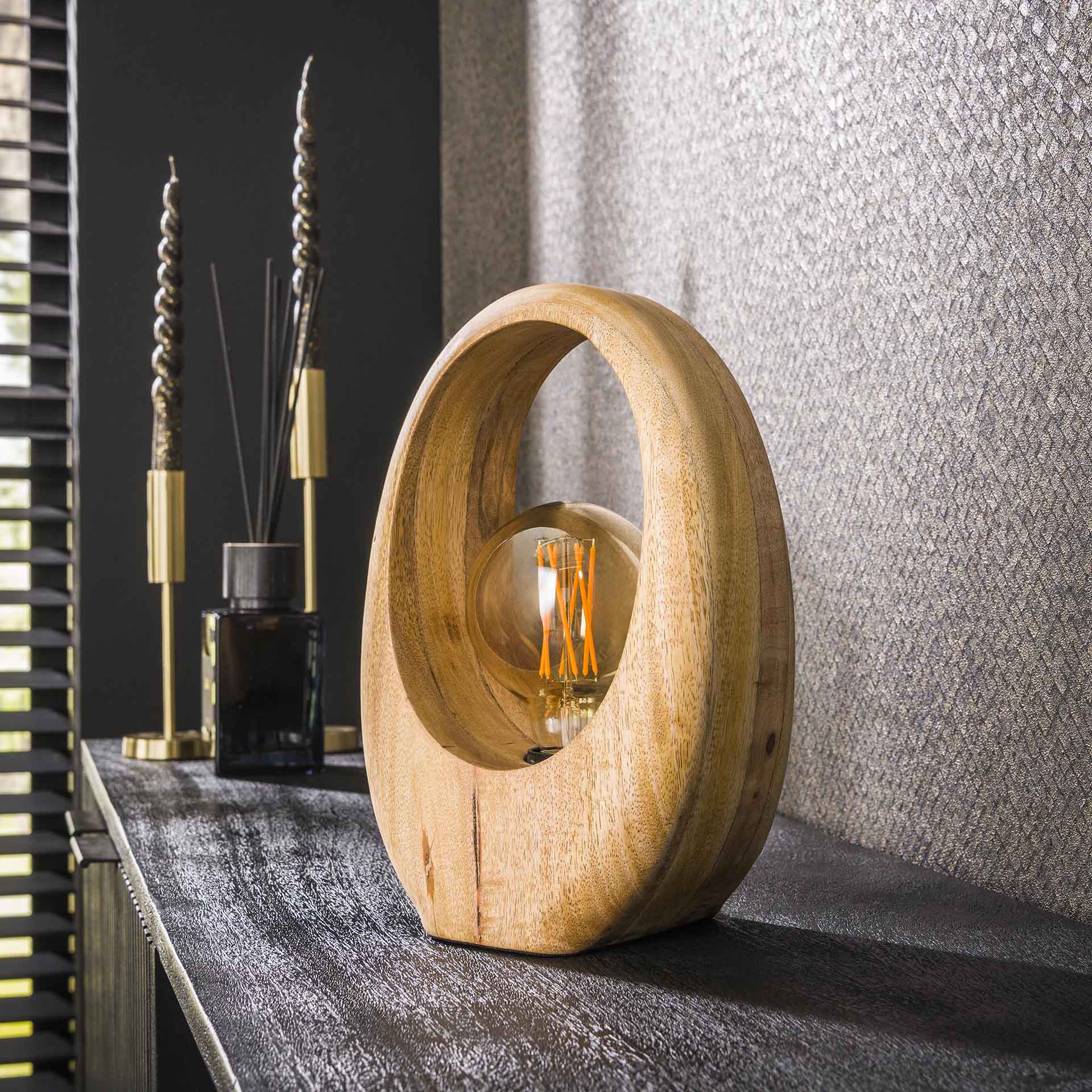 Tischlampe Bio Brenn Mangoholz – Stilvolle Natürliche Akzente für Ihr Zuhause 1