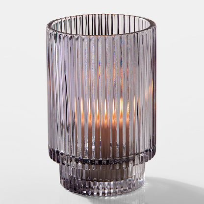 Votivkerzenhalter Aus Rauchfarbenem Plisseeglas – Einladendes Licht Für Besondere Anlässe 0