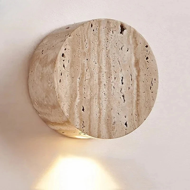 Wabi-Sabi Gelbe Travertin-Wandleuchte – Stilvolles Licht Für Gemütliche Räume 1