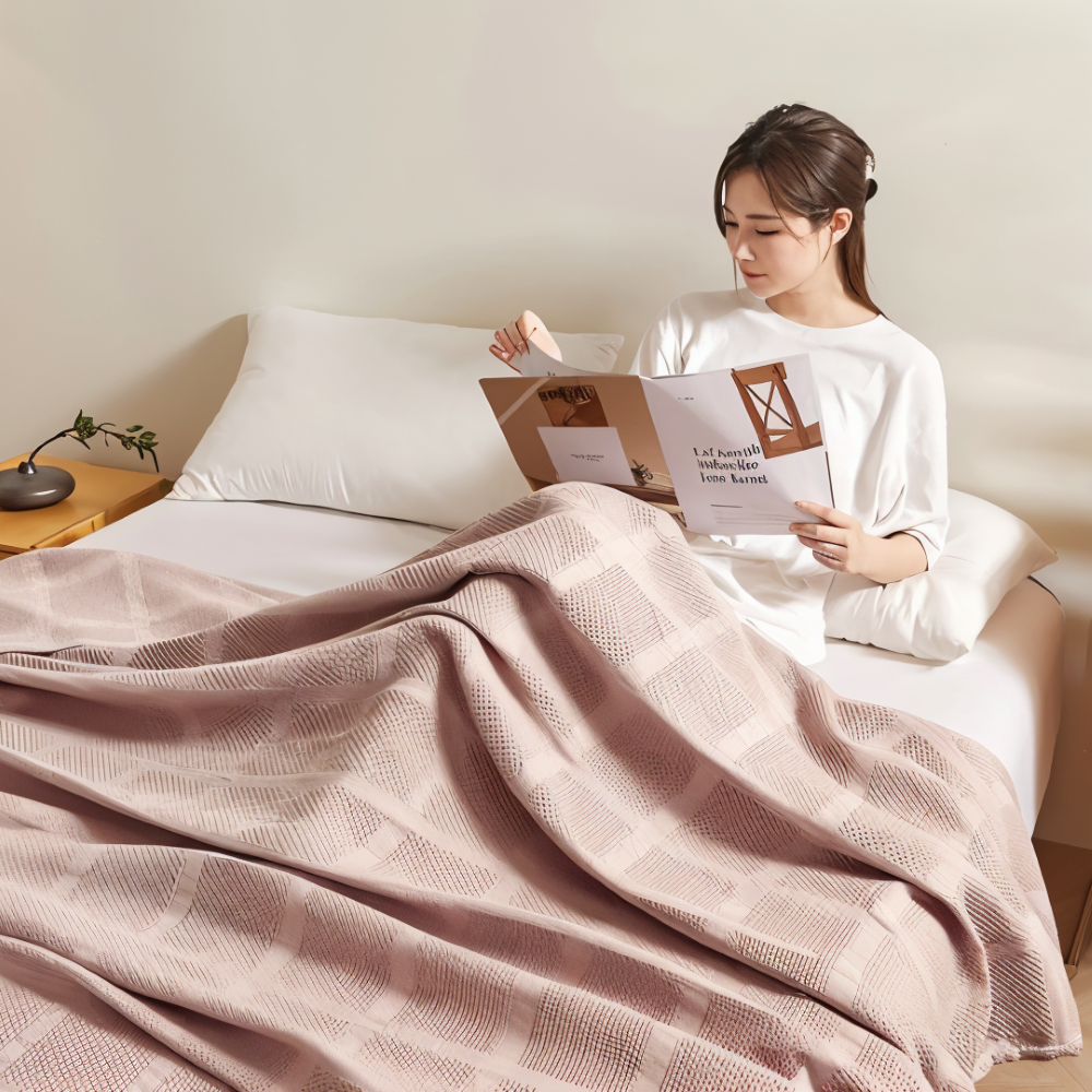 WaffleCloud Baumwoll Plaid Decke – Atmungsaktive Kuschelige Wärme für Jede Jahreszeit 3