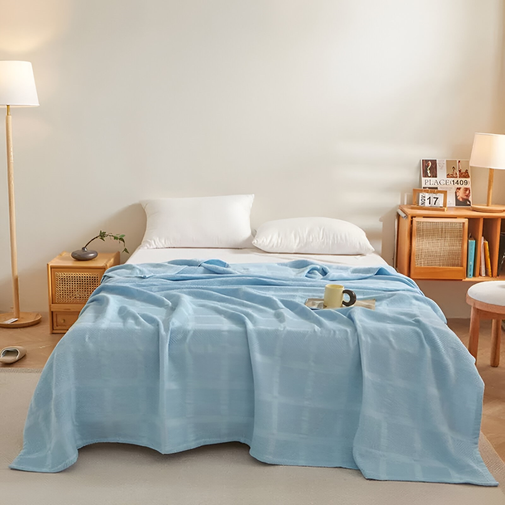 WaffleCloud Baumwoll Plaid Decke – Atmungsaktive Kuschelige Wärme für Jede Jahreszeit 6