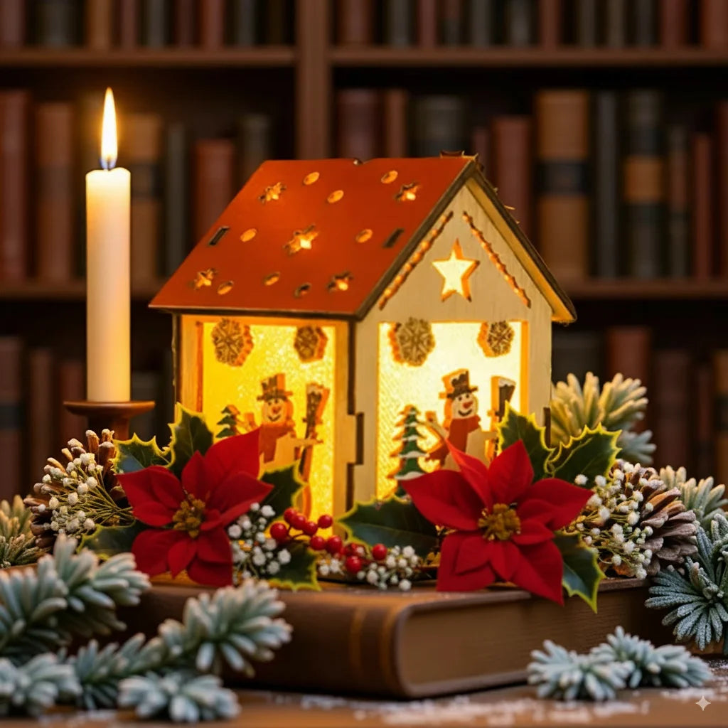 Weihnachtlicher Holz Anhänger Kabine – Festliche Beleuchtung Mit Warmem Glanz 0