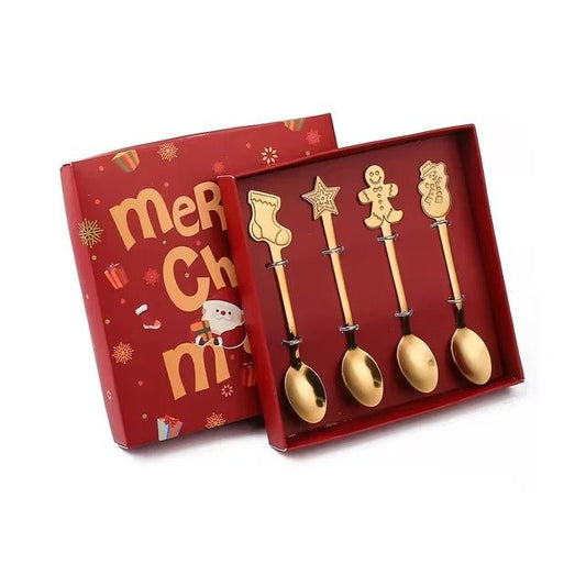 Weihnachts-Dessertlöffel-Set Aus Edelstahl – Festliche Akzente Für Besondere Anlässe 0