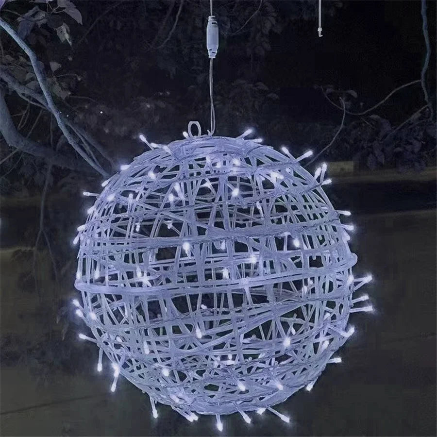 Weihnachts-LED-Rattan-Kugelgirlande – Festliche Lichterkette Für Ihren Außenbereich 0