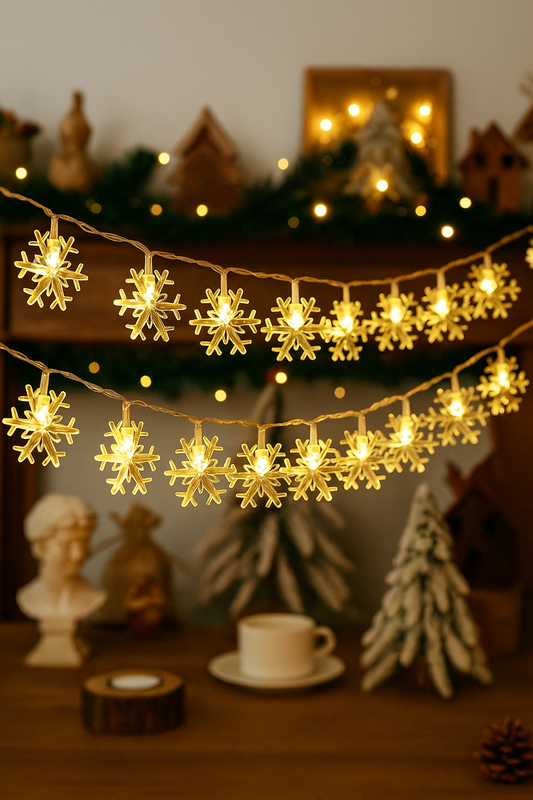 Weihnachtsbeleuchtung Schneeflocke – Festliche LED-Girlande Für Gemütliche Stimmung 0