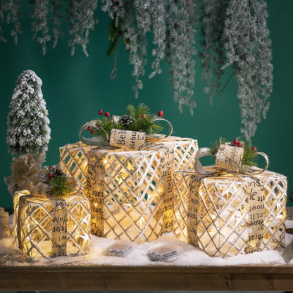 Weihnachtsglühen Geschenkboxen 3er Set – Stilvolle Präsentation für Festliche Anlässe 4