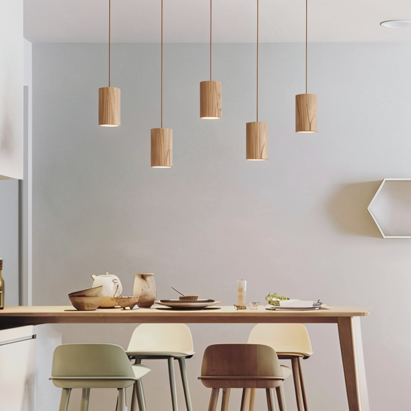 WoodTube Pendelleuchte Holz Modern – Elegante Atmosphäre für Ihr Esszimmer 2
