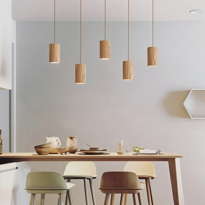 WoodTube Pendelleuchte Holz Modern – Elegante Atmosphäre für Ihr Esszimmer 2