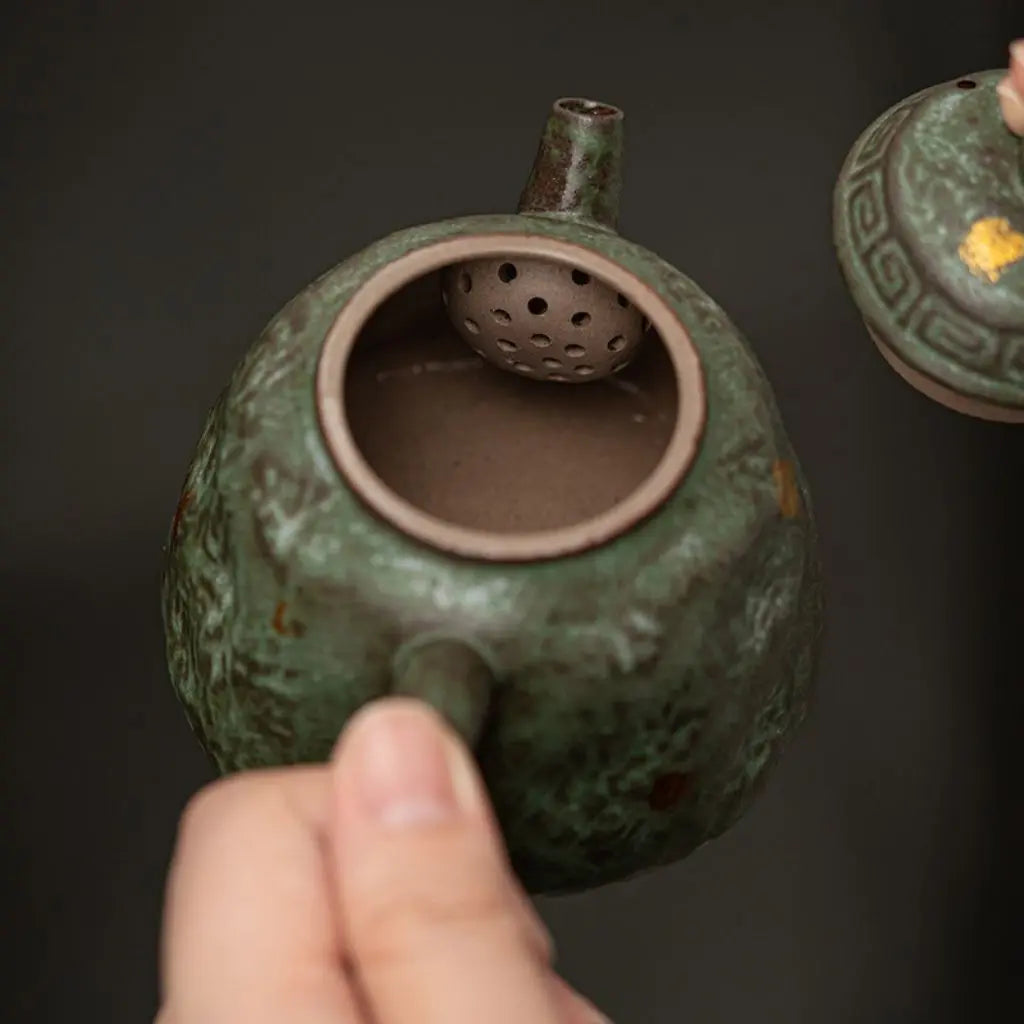 Yixing Teekanne Steinzeug Moosglasur – Stilvolles Teeritual Mit Vintage-Charme 3