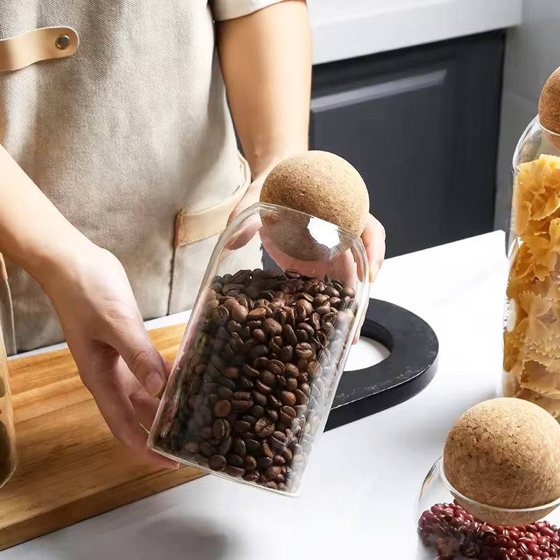 Zylindrisches Glasgefäß Mit Korkstopfen – Stilvolle Aufbewahrung Für Jede Einrichtung 1