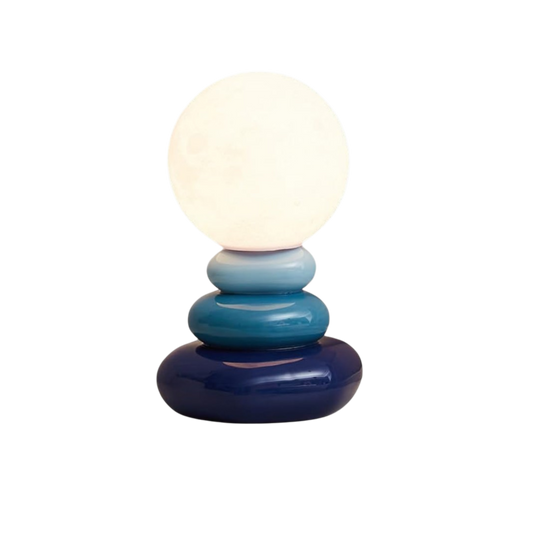 Moderne Tischlampe Steinblau – Stimmungsvolle Lichtkugel