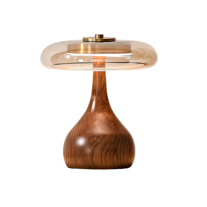 Elegante Tischlampe Holzglas – Warme Lichtform