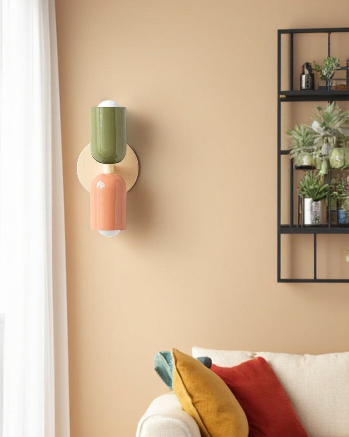 Bunte Rundkappen Wandleuchte – Zweiseitiger Lichtakzent