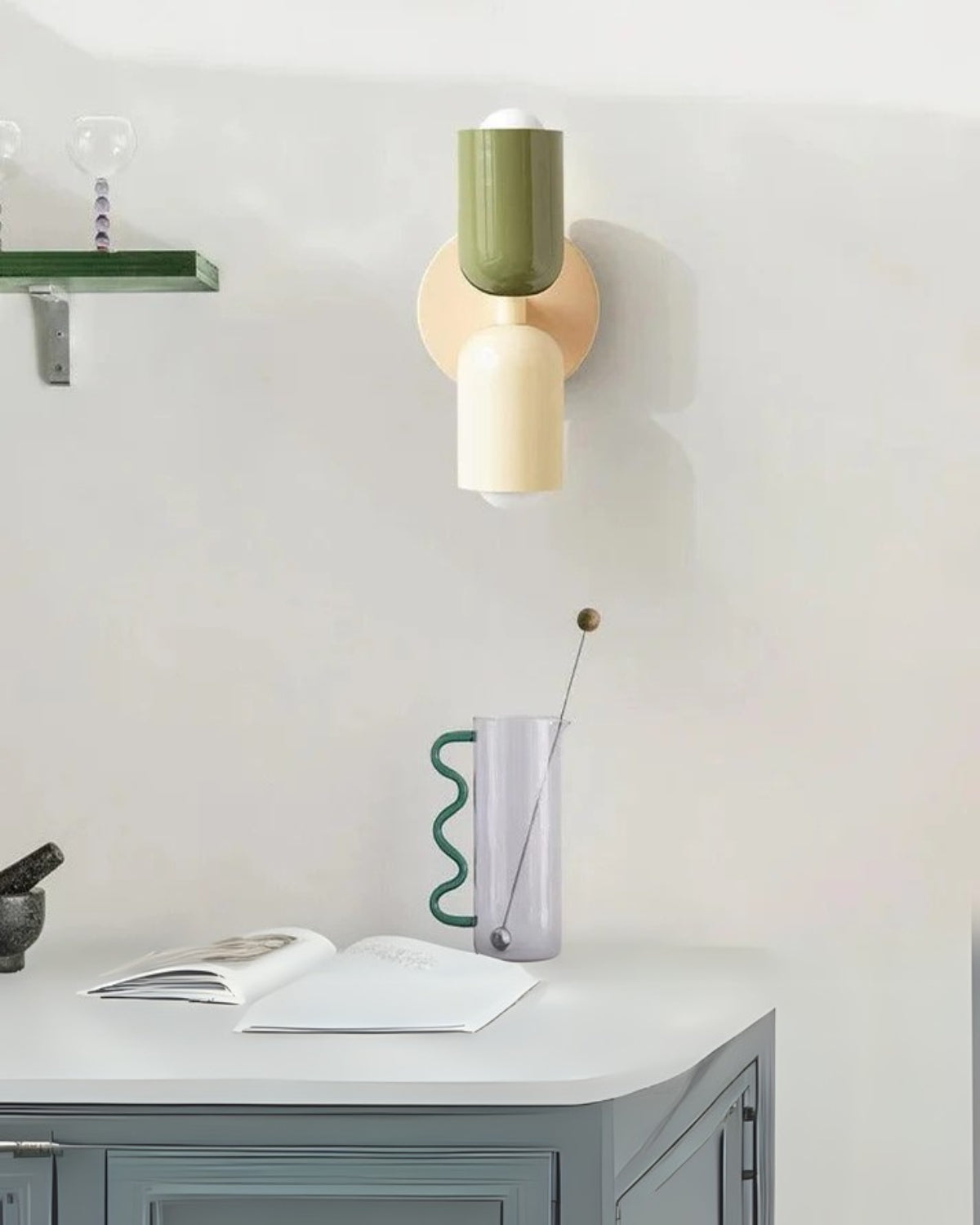 Bunte Rundkappen Wandleuchte – Zweiseitiger Lichtakzent