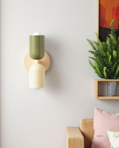 Bunte Rundkappen Wandleuchte – Zweiseitiger Lichtakzent