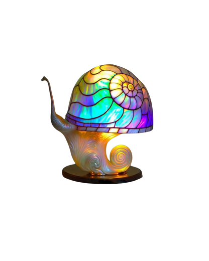 Dekorative Tischlampe Blumenpilz – Bunte Glasleuchte