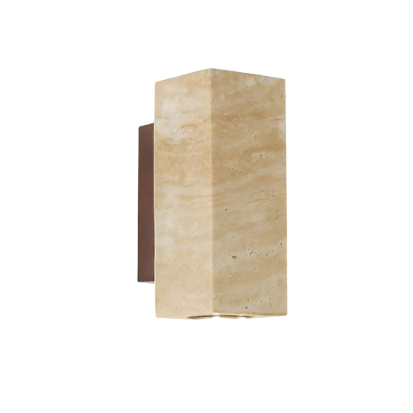 Rechteckige Wabi-sabi Travertin Wandleuchte – Doppelseitiger Lichtschein