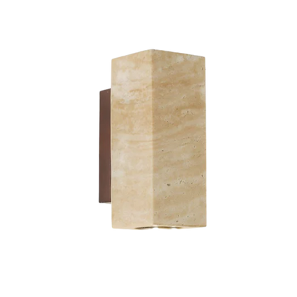 Rechteckige Wabi-sabi Travertin Wandleuchte – Doppelseitiger Lichtschein
