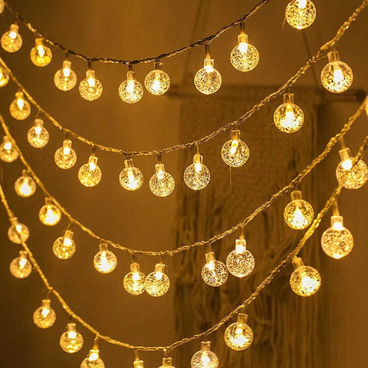 <strong>3m LED LICHT KRISTALL BALL – Wasserdichte Lichterkette für Garten und Camping</strong> 0