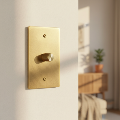 <strong>Dimmerschalter Aus Massivem Messing</strong> – Präzise Lichtsteuerung Mit Stil 1