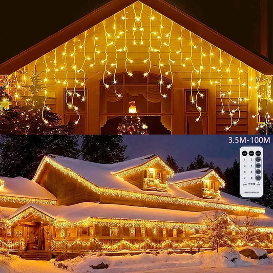 <strong>Eiszapfen Lichtervorhang</strong> – Festliche Beleuchtung für Jeden Anlass 1