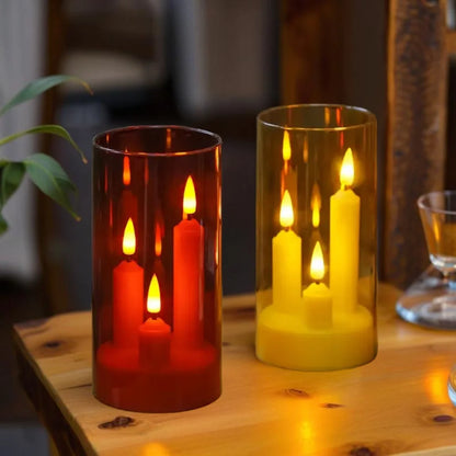 <strong>Flammenlose LED-Kerzen mit 3 Dochten</strong> – Sanftes Flackern für Gemütlichkeit 3