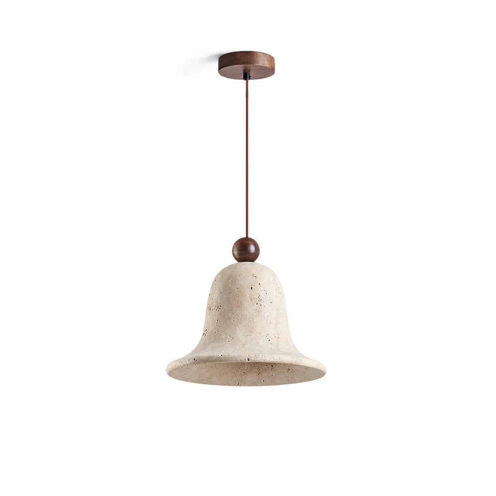 <strong>GLOCKEN-PENDELLEUCHTE AUS TRAVERTIN</strong> – Elegante Lichtquelle für Stilvolle Räume 1