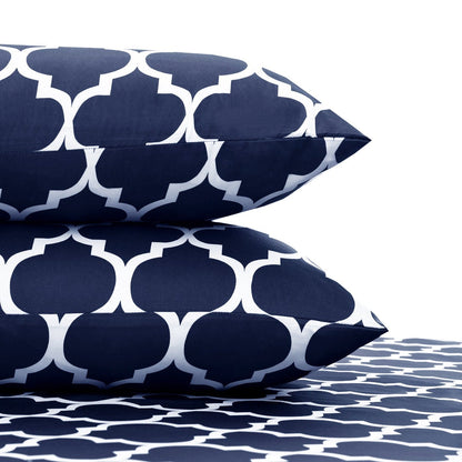 <strong>Geometrisches Spannbettlaken Blau</strong> – Hochwertiger Komfort für Ihr Schlafzimmer 1