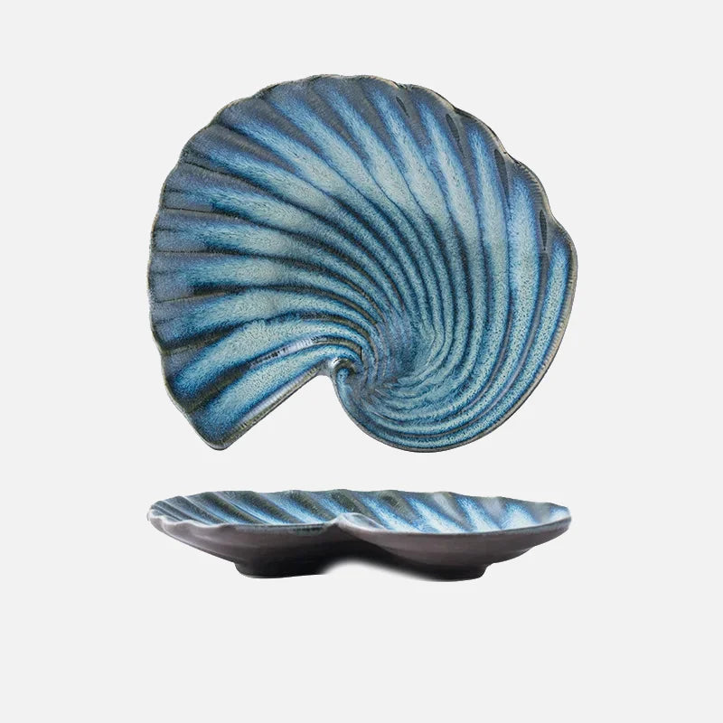 <strong>Ocean Whirl Keramikteller – Einzigartige Muschelform für Küstenkunst</strong> 10