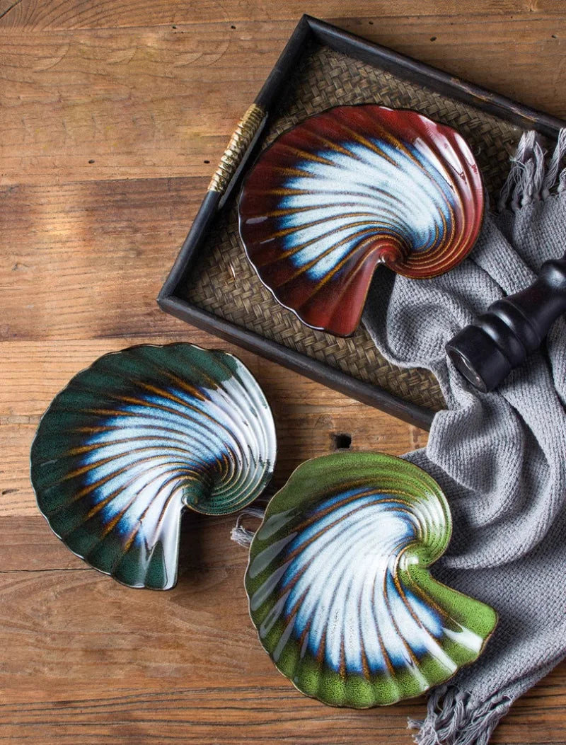 <strong>Ocean Whirl Keramikteller – Einzigartige Muschelform für Küstenkunst</strong> 4