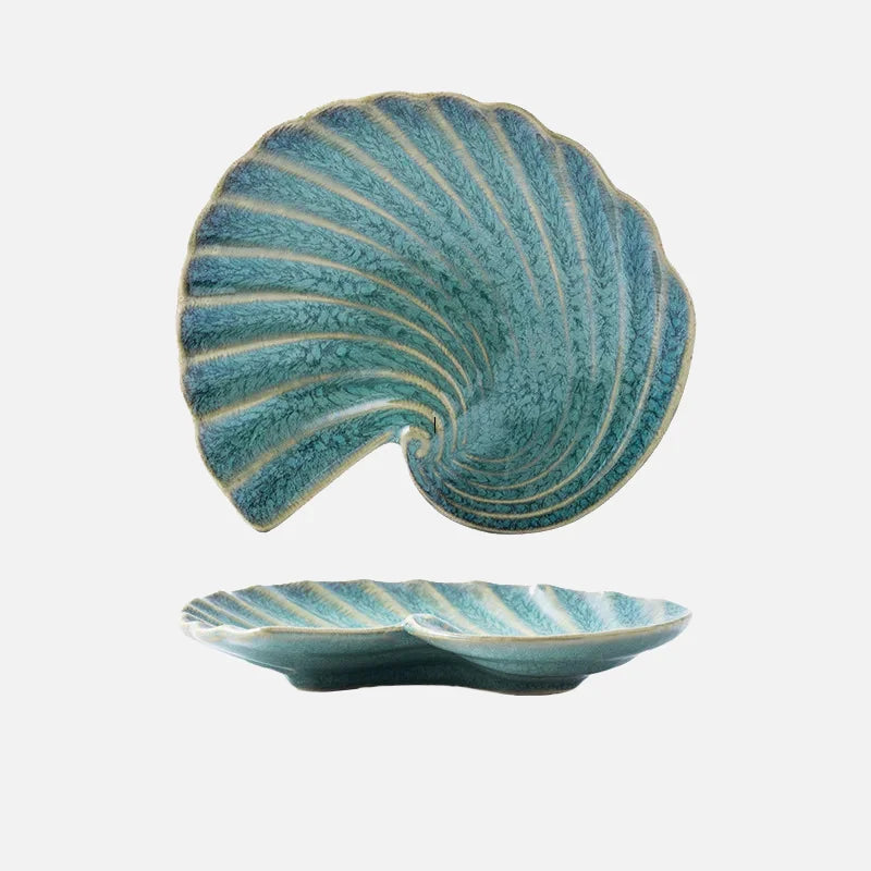 <strong>Ocean Whirl Keramikteller – Einzigartige Muschelform für Küstenkunst</strong> 9