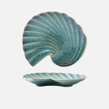 <strong>Ocean Whirl Keramikteller – Einzigartige Muschelform für Küstenkunst</strong> 9
