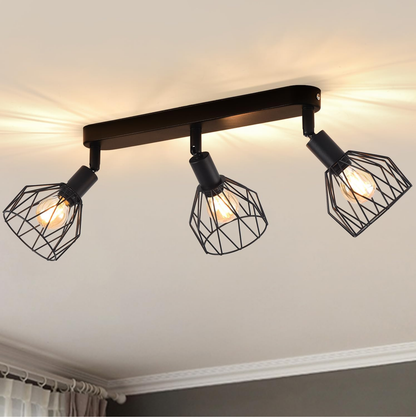 <strong>Schwarze 4-Wege-Deckenleuchte</strong> – Stilvolle Industriebeleuchtung für Ihr Zuhause 1