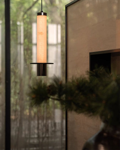 <strong>Zigrina Pendelleuchte</strong> – Eleganter Alabaster-Zylinder mit Warmem Licht 5